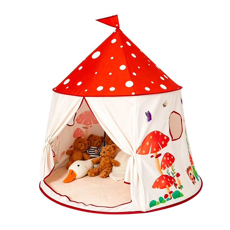 Tienda de campaña infantil con yurtas de champiñones